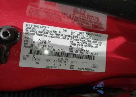 2015 Ford Focus St z USA, uszkodzony, nr VIN 1FADP3L99FL274612